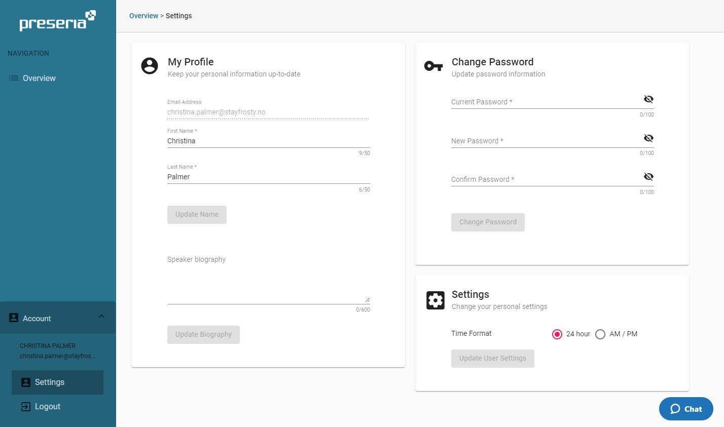 Image of the Organizer dashboard